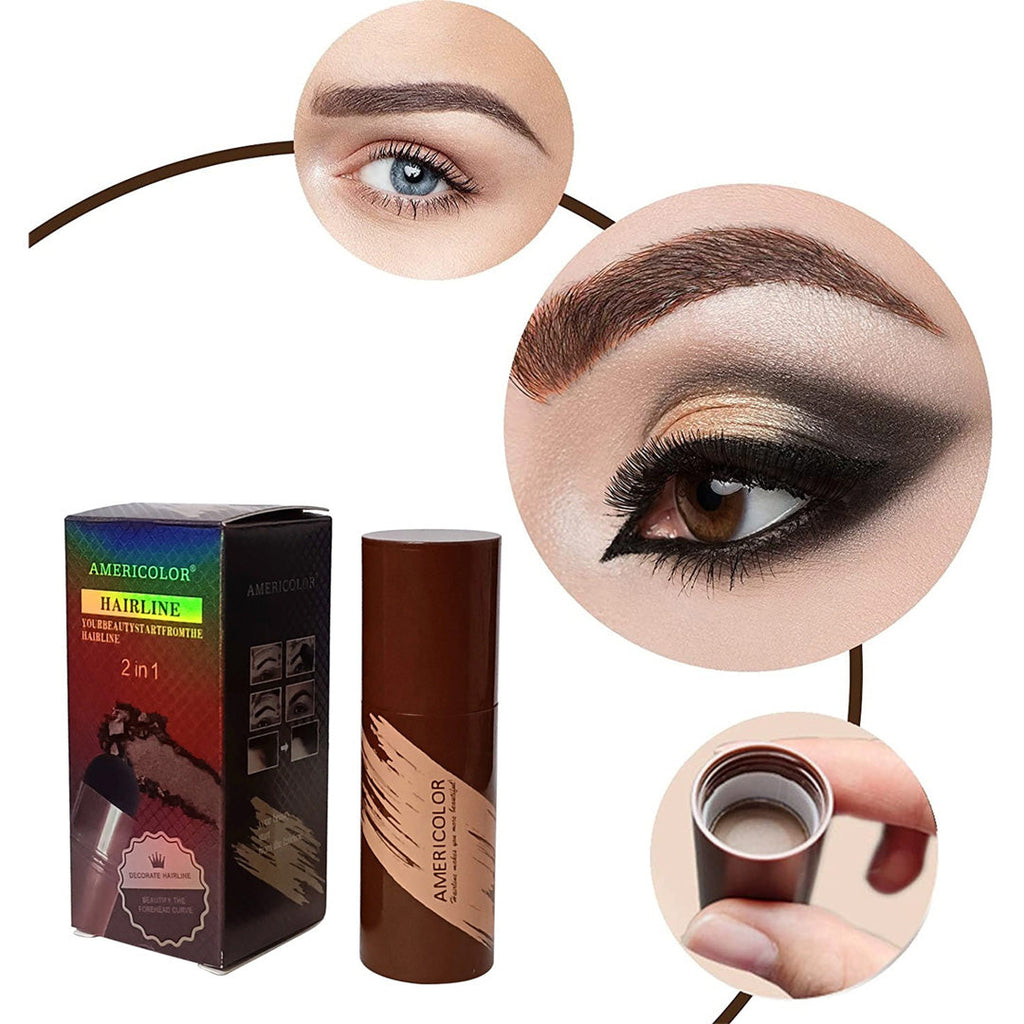 Ameriecolor 2-in-1 Hairline Shadow Stick | Instant Fuller Hairline & Brow Touch-Up ( Buy 1 Get 1 Free)