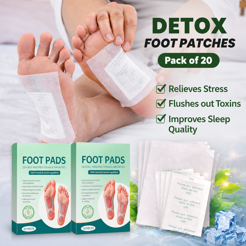 Detox Foot Patches - Buy 1 Get 1 Free (Pack of 20) @ Just Rs. 299/-