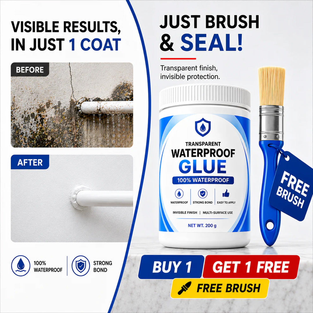 Transparent Waterproof Glue with Free Brush, (Buy 1 Get 1 Free )