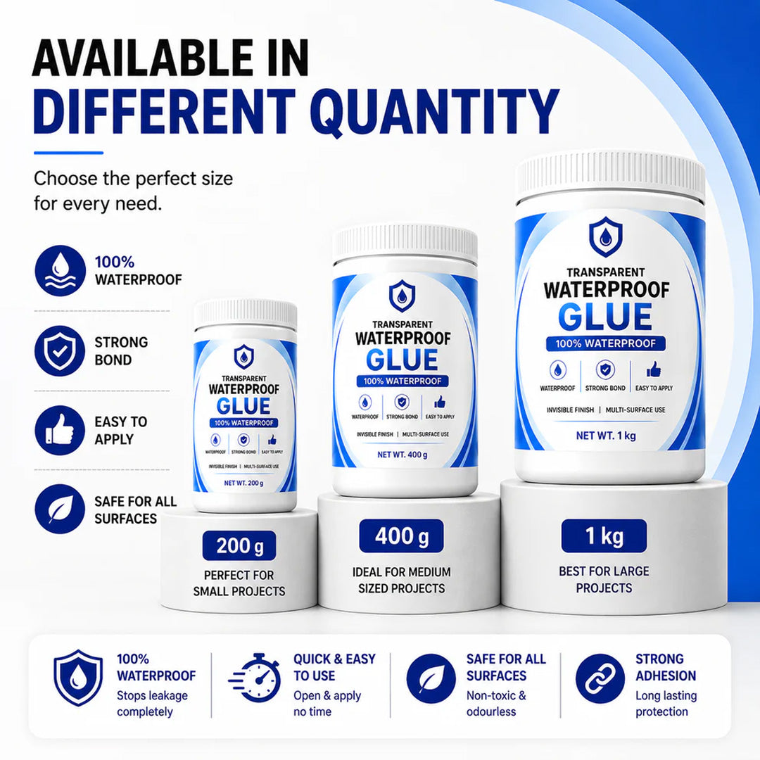 Transparent Waterproof Glue with Free Brush, (Buy 1 Get 1 Free )
