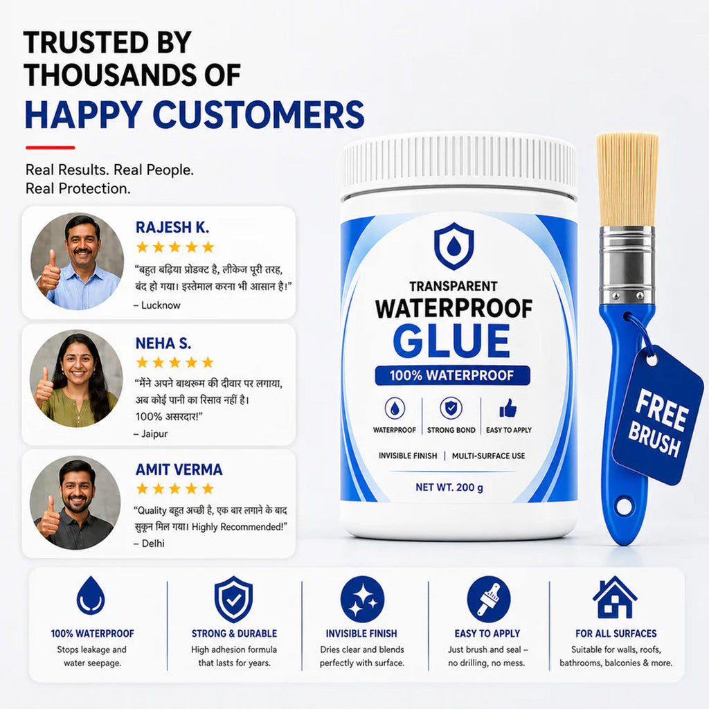 Transparent Waterproof Glue with Free Brush, (Buy 1 Get 1 Free )