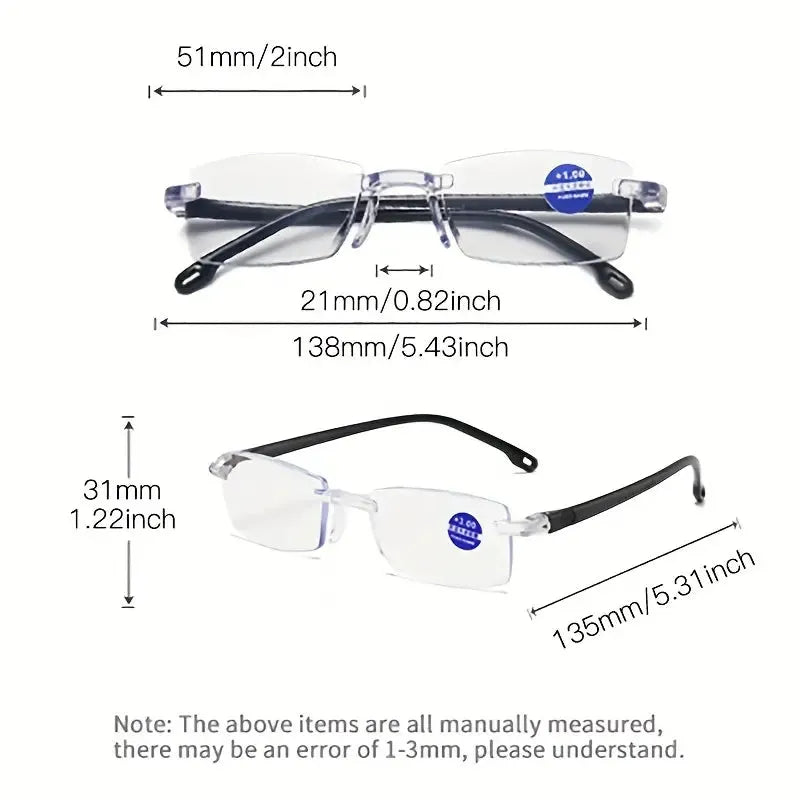Rimless One Power Auto Focus Reading Glasses - Buy 1 Get 2 Free @ Just Rs.399/-