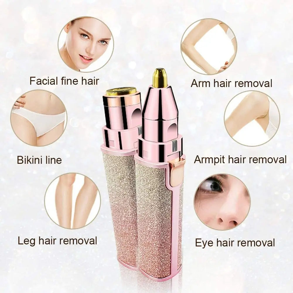 2-in-1 Electric Eyebrow & Facial Hair Remover for Women | Painless, Rechargeable, Portable Trimmer