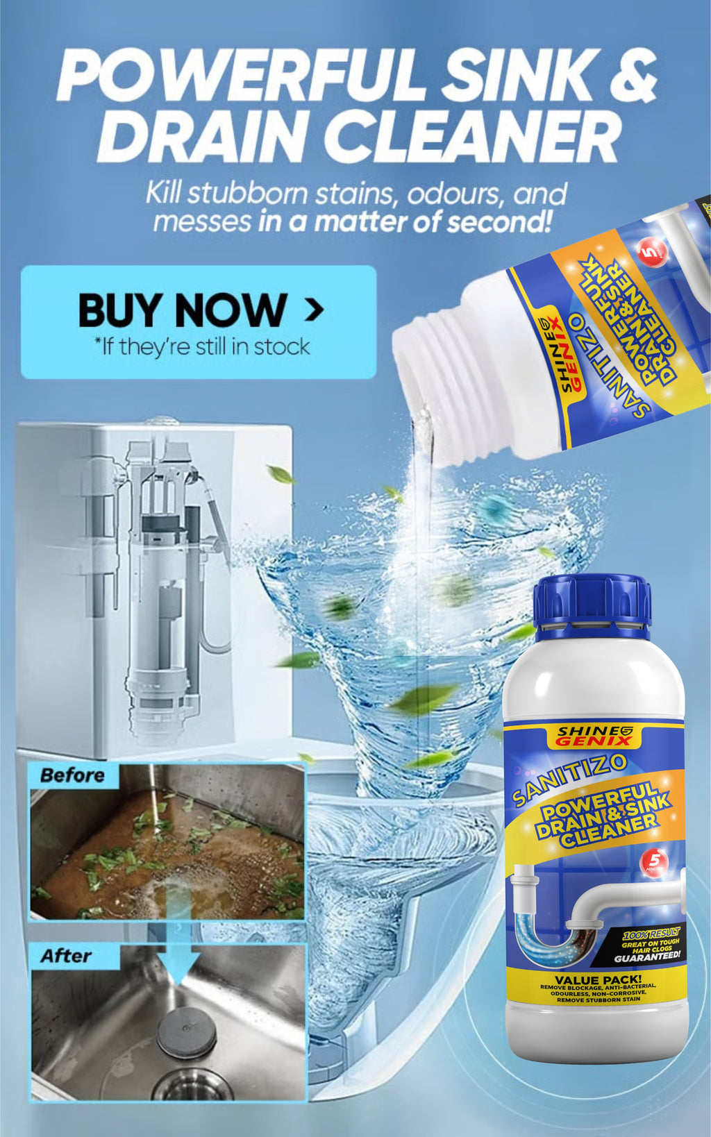 Powerful Sink & Drain Cleaner - Buy 1 Get 3 Free