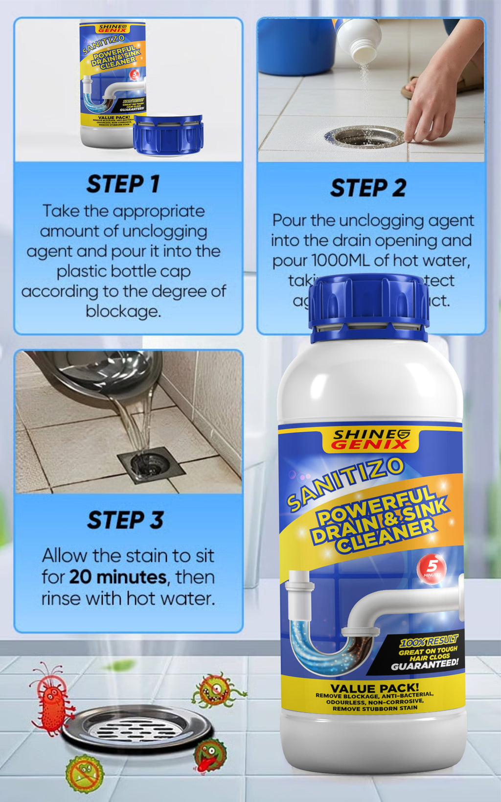 Powerful Sink & Drain Cleaner - Buy 1 Get 3 Free