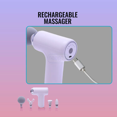 Deep Tissue Relaxation Gun Massager for Pain Relief | 4 Massage Heads